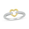 Thumbnail Image 1 of Diamond Heart Link Ring 1/15 ct tw Sterling Silver & 10K Yellow Gold