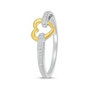 Thumbnail Image 2 of Diamond Heart Link Ring 1/15 ct tw Sterling Silver & 10K Yellow Gold