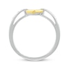 Thumbnail Image 3 of Diamond Heart Link Ring 1/15 ct tw Sterling Silver & 10K Yellow Gold