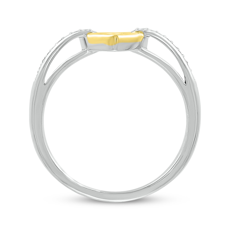 Main Image 3 of Diamond Heart Link Ring 1/15 ct tw Sterling Silver & 10K Yellow Gold