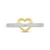 Thumbnail Image 4 of Diamond Heart Link Ring 1/15 ct tw Sterling Silver & 10K Yellow Gold