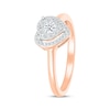 Thumbnail Image 2 of Multi-Diamond Heart Halo Promise Ring 1/5 ct tw 10K Rose Gold