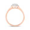 Thumbnail Image 3 of Multi-Diamond Heart Halo Promise Ring 1/5 ct tw 10K Rose Gold