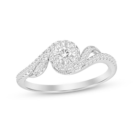 Diamond Bypass Promise Ring 1/4 ct tw 10K White Gold
