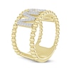 Thumbnail Image 2 of Diamond "Mom" Beaded Edge Ring 1/4 ct tw 10K Yellow Gold