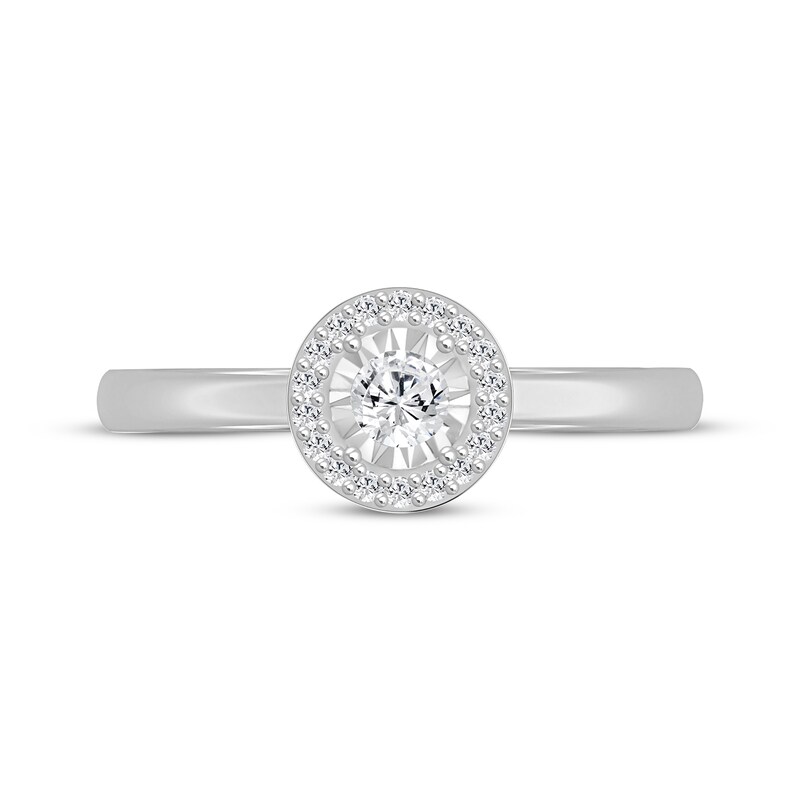 Main Image 3 of Diamond Halo Promise Ring 1/6 ct tw Sterling Silver