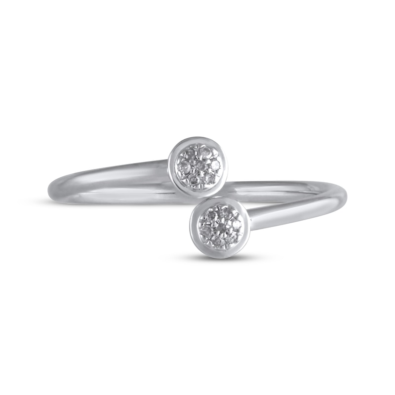 Main Image 3 of Diamond Accent Bypass Circles Ring 10K White Gold