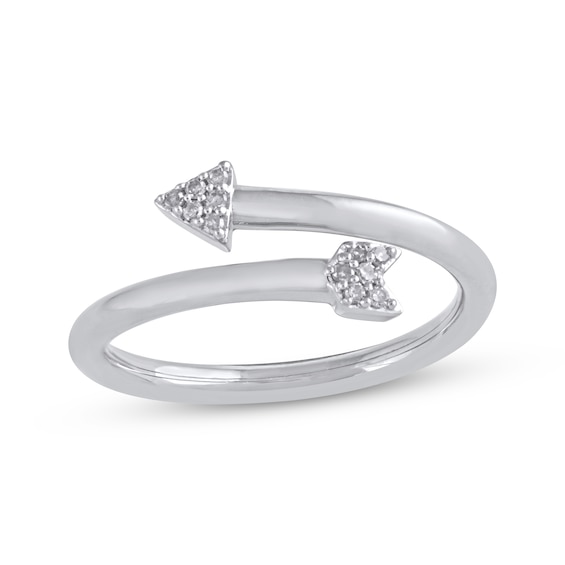 Multi-Diamond Arrow Ring 1/20 ct tw 10K White Gold