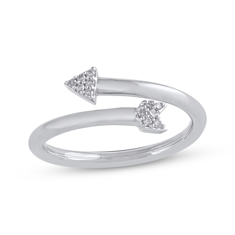 Main Image 1 of Multi-Diamond Arrow Ring 1/20 ct tw 10K White Gold