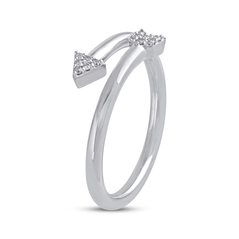 Main Image 2 of Multi-Diamond Arrow Ring 1/20 ct tw 10K White Gold