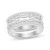 Thumbnail Image 1 of Diamond Art Deco Four-Row Ring 1/3 ct tw Sterling Silver