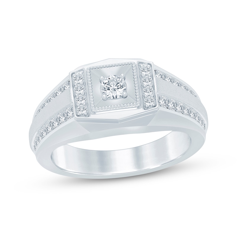 Main Image 1 of Now + Forever Men's Diamond Wedding Band 5/8 ct tw 10K White Gold