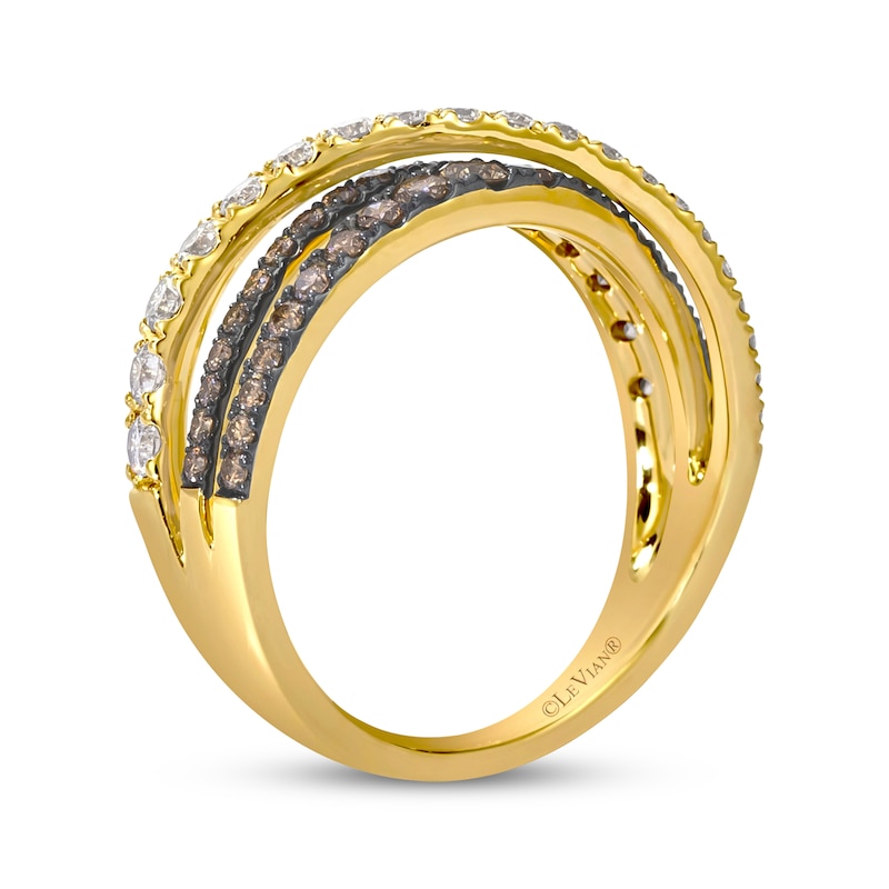 Main Image 3 of Le Vian Diamond Crossover Ring 1 ct tw 14K Honey Gold