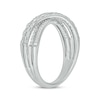 Thumbnail Image 2 of Baguette & Round-Cut Diamond Crossover Ring 1/3 ct tw Sterling Silver