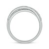 Thumbnail Image 3 of Baguette & Round-Cut Diamond Crossover Ring 1/3 ct tw Sterling Silver