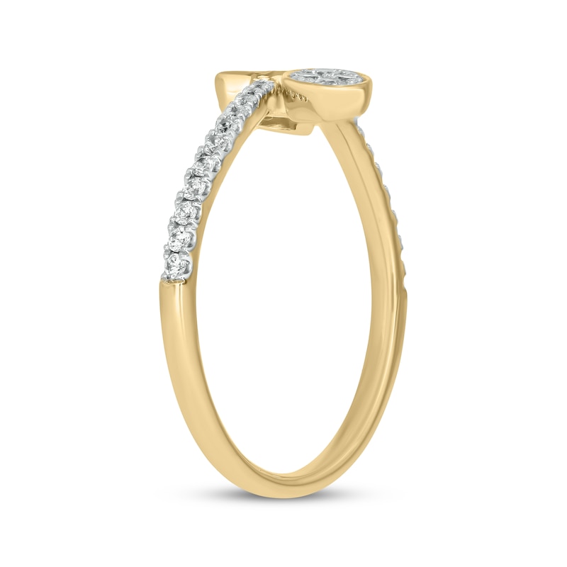 Main Image 2 of Multi-Diamond Bypass Ring 1/3 ct tw 10K Yellow Gold