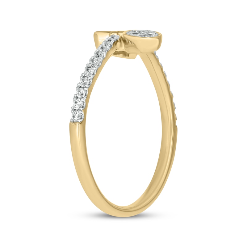 Multi-Diamond Bypass Ring 1/3 ct tw 10K Yellow Gold