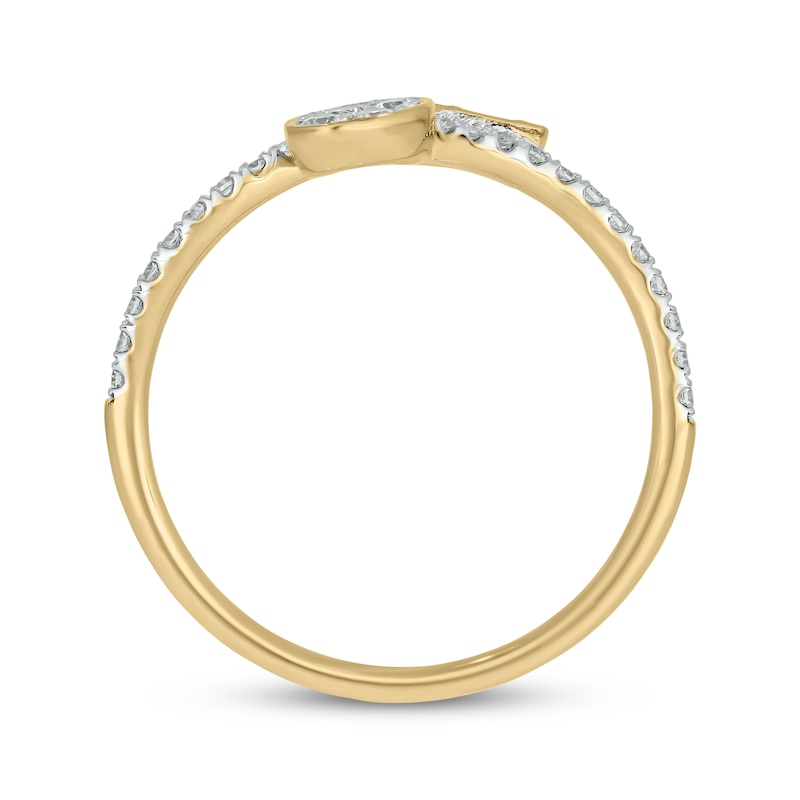 Main Image 3 of Multi-Diamond Bypass Ring 1/3 ct tw 10K Yellow Gold