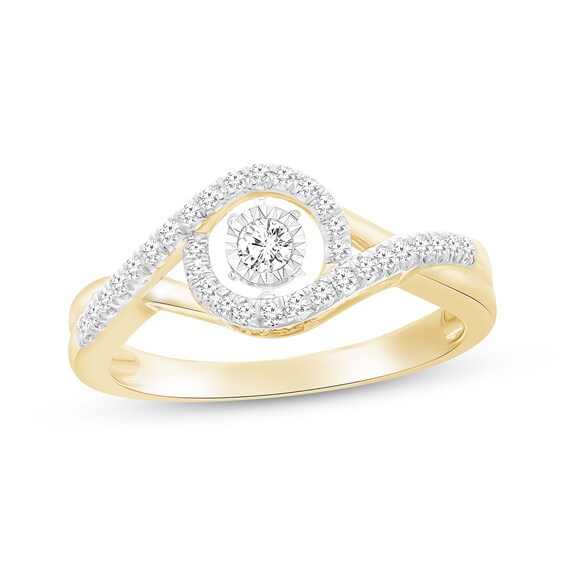 Unstoppable Love Diamond Bypass Ring 1/4 ct tw 10K Yellow Gold
