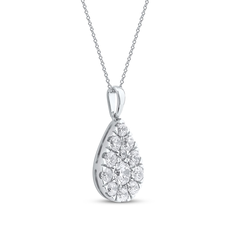Main Image 2 of KAY Lab-Grown Diamonds Multi-Stone Teardrop Necklace 2 ct tw 10K White Gold 18&quot;
