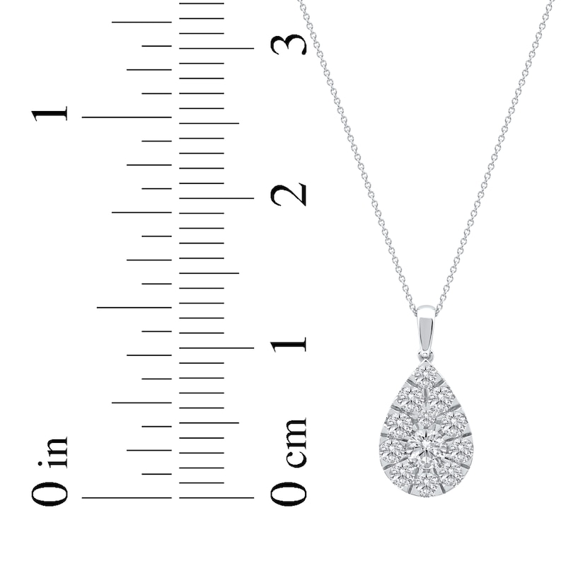 Main Image 5 of KAY Lab-Grown Diamonds Multi-Stone Teardrop Necklace 2 ct tw 10K White Gold 18&quot;