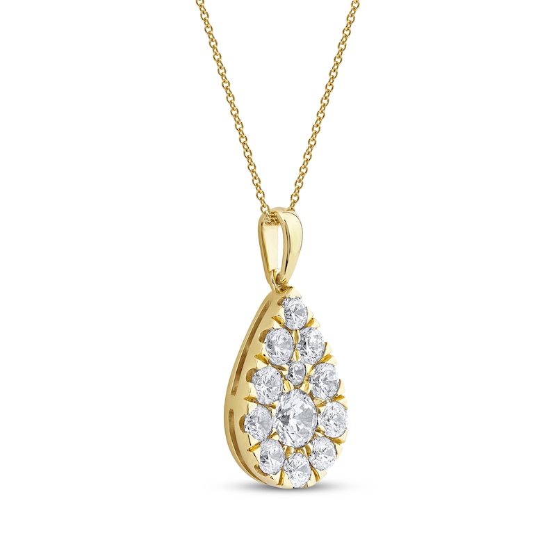 Main Image 2 of KAY Lab-Grown Diamonds Multi-Stone Teardrop Necklace 2 ct tw 10K Yellow Gold 18&quot;