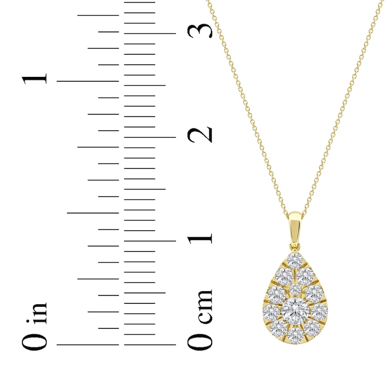Main Image 5 of KAY Lab-Grown Diamonds Multi-Stone Teardrop Necklace 2 ct tw 10K Yellow Gold 18&quot;