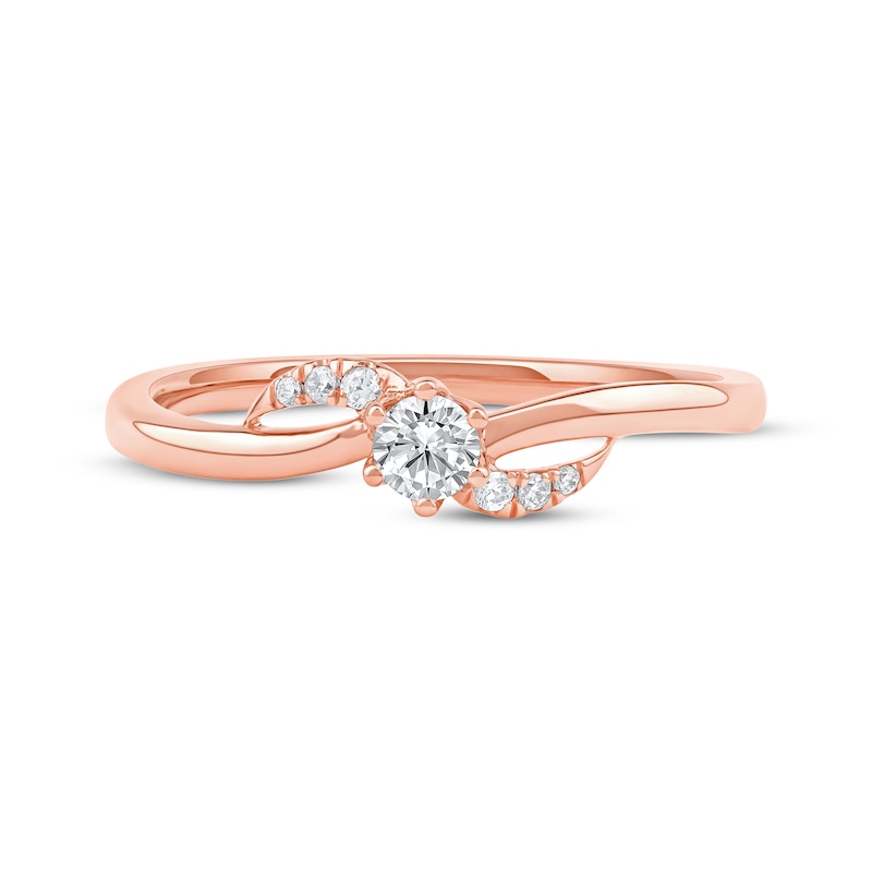 Main Image 3 of KAY Lab-Grown diamonds Swirl Promise Ring 1/5 ct tw 10K Rose Gold