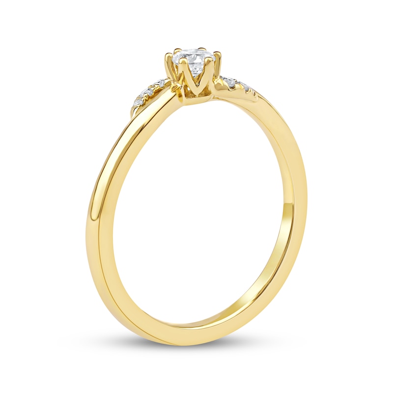 Main Image 2 of KAY Lab-Grown diamonds Swirl Promise Ring 1/5 ct tw 10K Yellow Gold