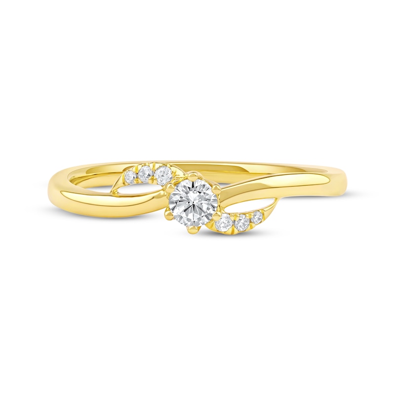 Main Image 3 of KAY Lab-Grown diamonds Swirl Promise Ring 1/5 ct tw 10K Yellow Gold