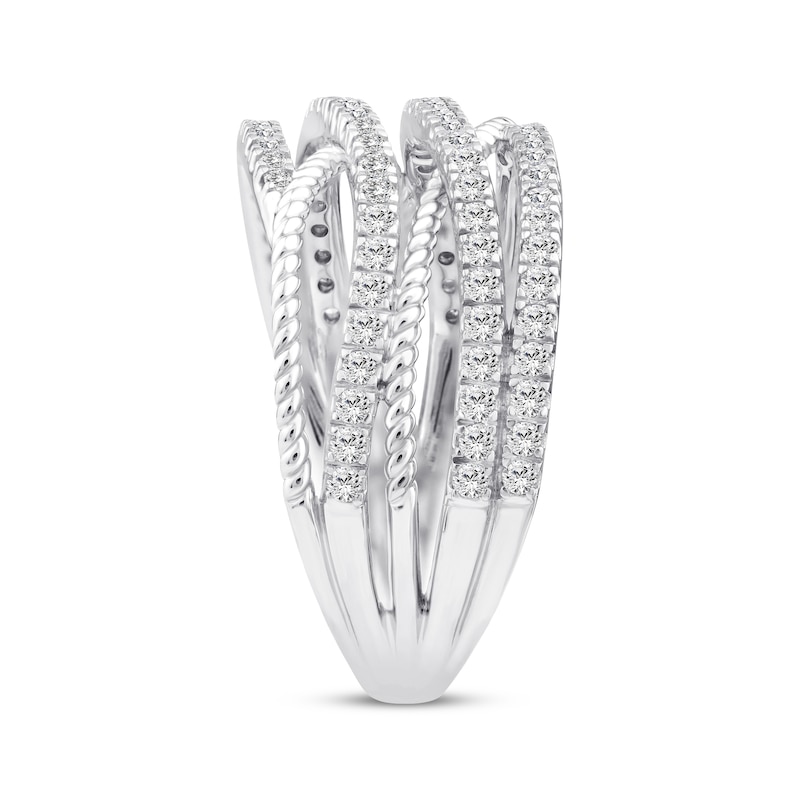 Main Image 2 of Threads of Love Diamond Multi-Row Crossover Ring 1/2 ct tw 10K White Gold