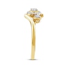 Thumbnail Image 2 of Memories Moments Magic Diamond Three-Stone Bypass Ring 1/5 ct tw 10K Yellow Gold