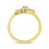 Thumbnail Image 3 of Memories Moments Magic Diamond Three-Stone Bypass Ring 1/5 ct tw 10K Yellow Gold