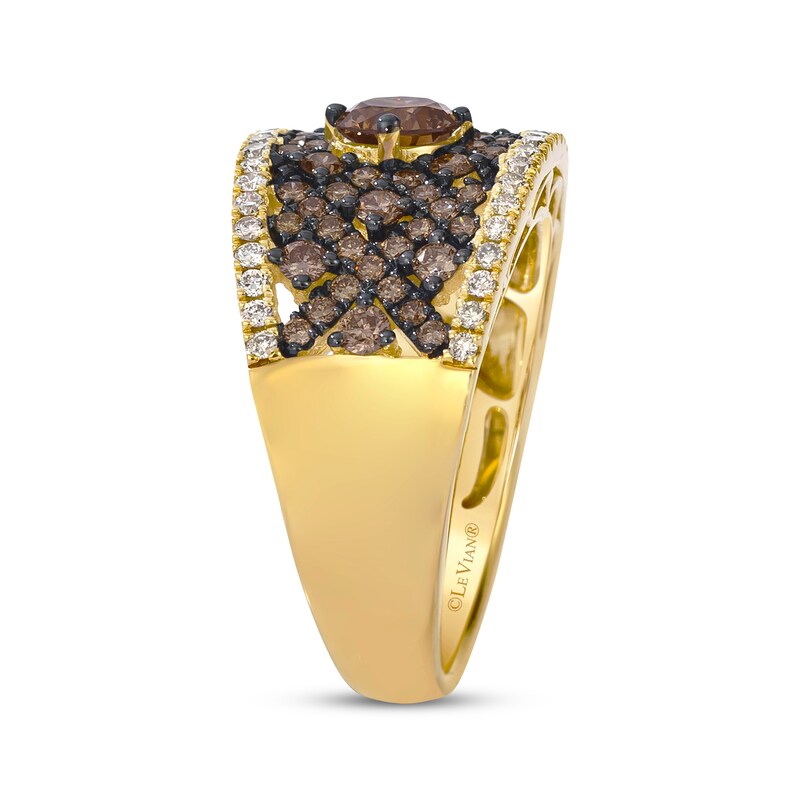 Main Image 2 of Le Vian Chocolate Chip Diamond Concave Ring 1-3/8 ct tw 14K Honey Gold