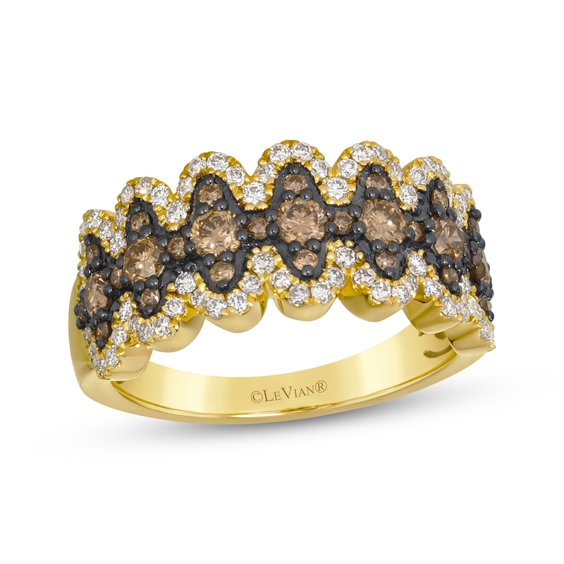 Main Image 1 of Le Vian Chocolate Waterfall Diamond Ring 1 ct tw 14K Honey Gold