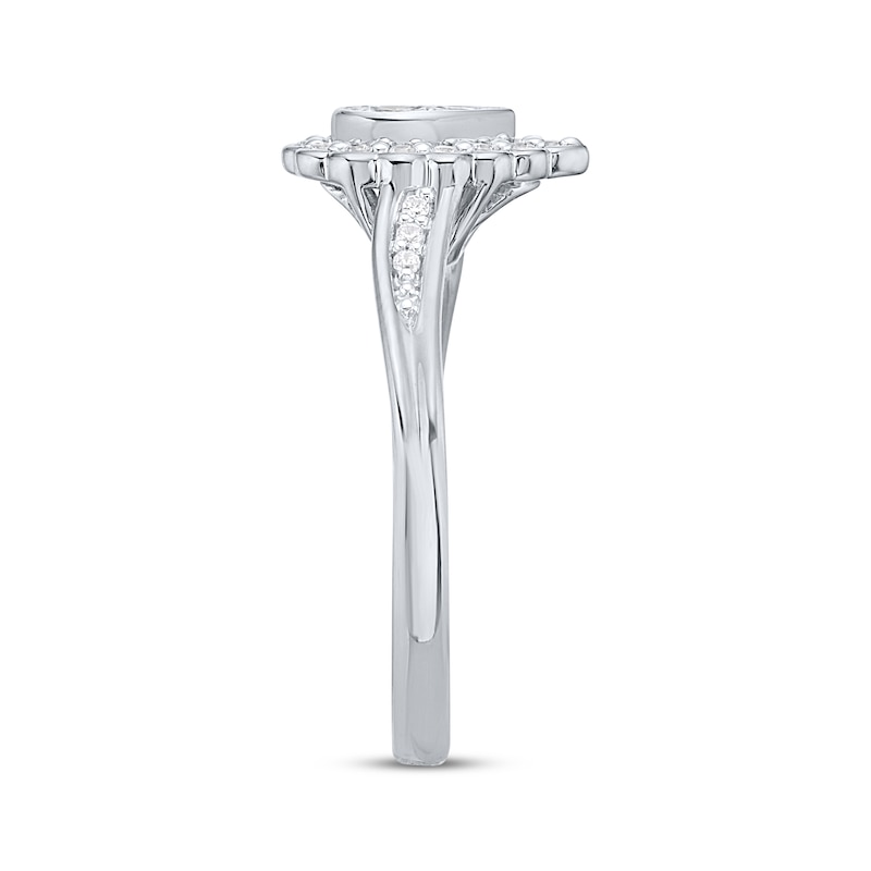 Main Image 2 of Multi-Diamond Pear-Shaped Promise Ring 1/5 ct tw Sterling Silver