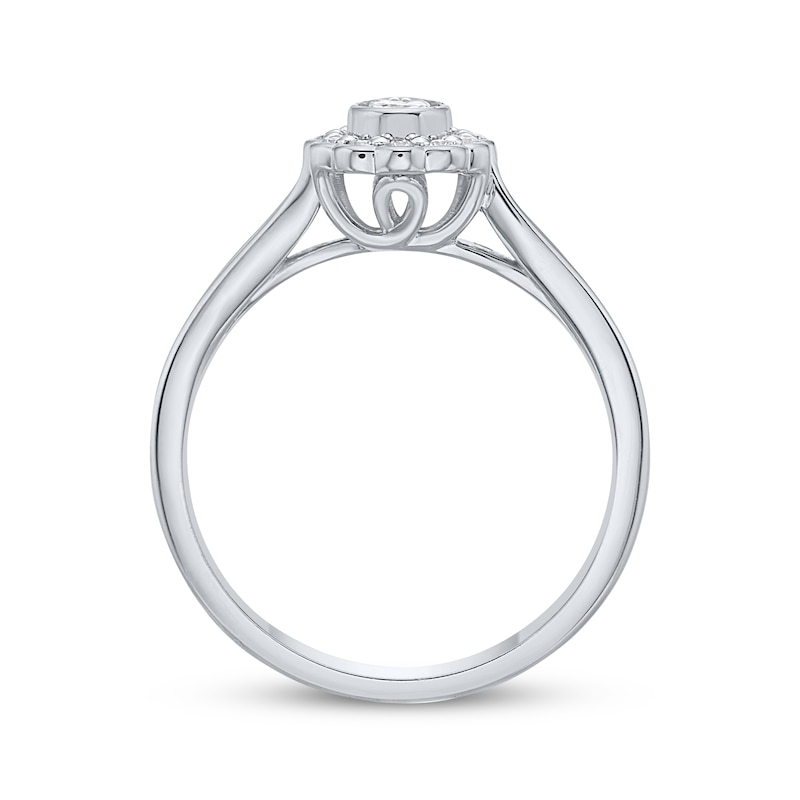Main Image 3 of Multi-Diamond Pear-Shaped Promise Ring 1/5 ct tw Sterling Silver