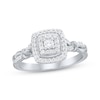 Thumbnail Image 1 of Diamond Double Cushion Halo Ring 1/4 ct tw Sterling Silver