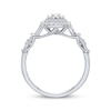 Thumbnail Image 3 of Diamond Double Cushion Halo Ring 1/4 ct tw Sterling Silver