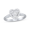 Thumbnail Image 1 of Diamond Halo Heart Ring 1/5 ct tw Sterling Silver