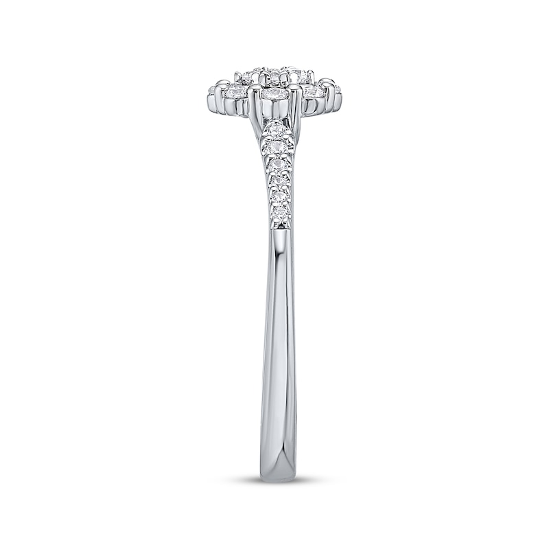 Main Image 2 of Multi-Diamond Oval Promise Ring 1/4 ct tw Sterling Silver