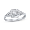 Thumbnail Image 1 of Diamond Octagon Frame Promise Ring 1/4 ct tw Sterling Silver