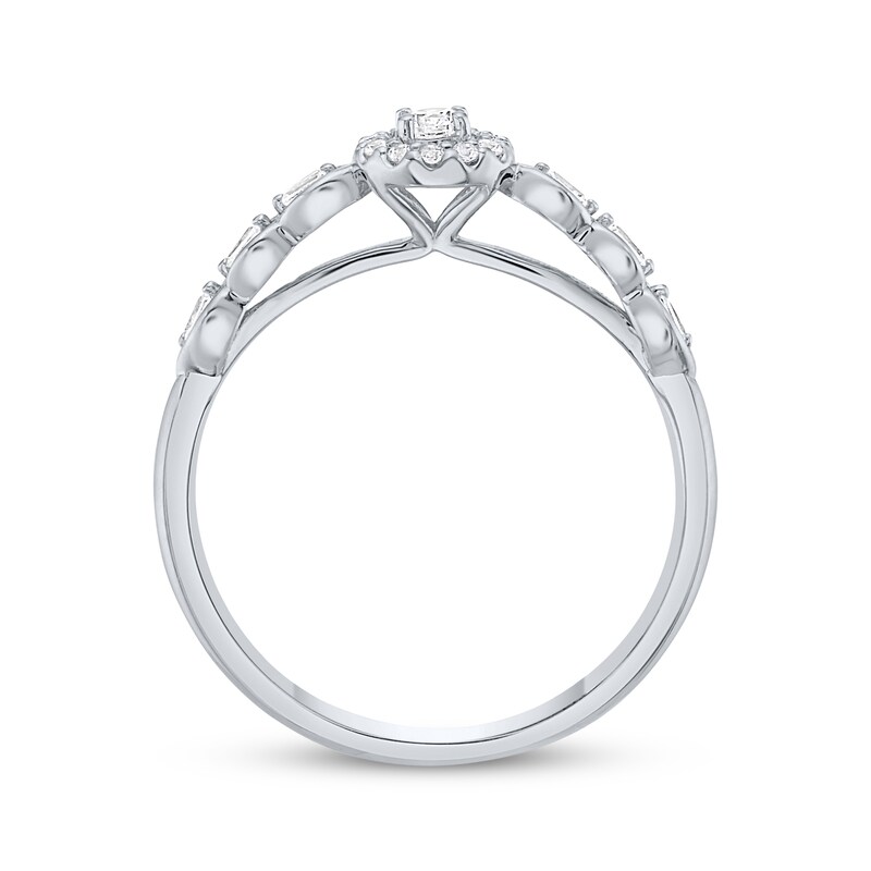 Main Image 3 of Diamond Halo Promise Ring 1/5 ct tw Sterling Silver