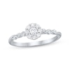 Thumbnail Image 1 of Diamond Halo Promise Ring 1/4 ct tw Sterling Silver