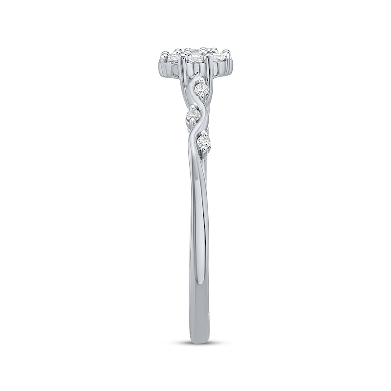 Main Image 2 of Diamond Halo Promise Ring 1/4 ct tw Sterling Silver