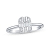 Thumbnail Image 1 of Multi-Diamond Octagon Ring 1/5 ct tw Sterling Silver