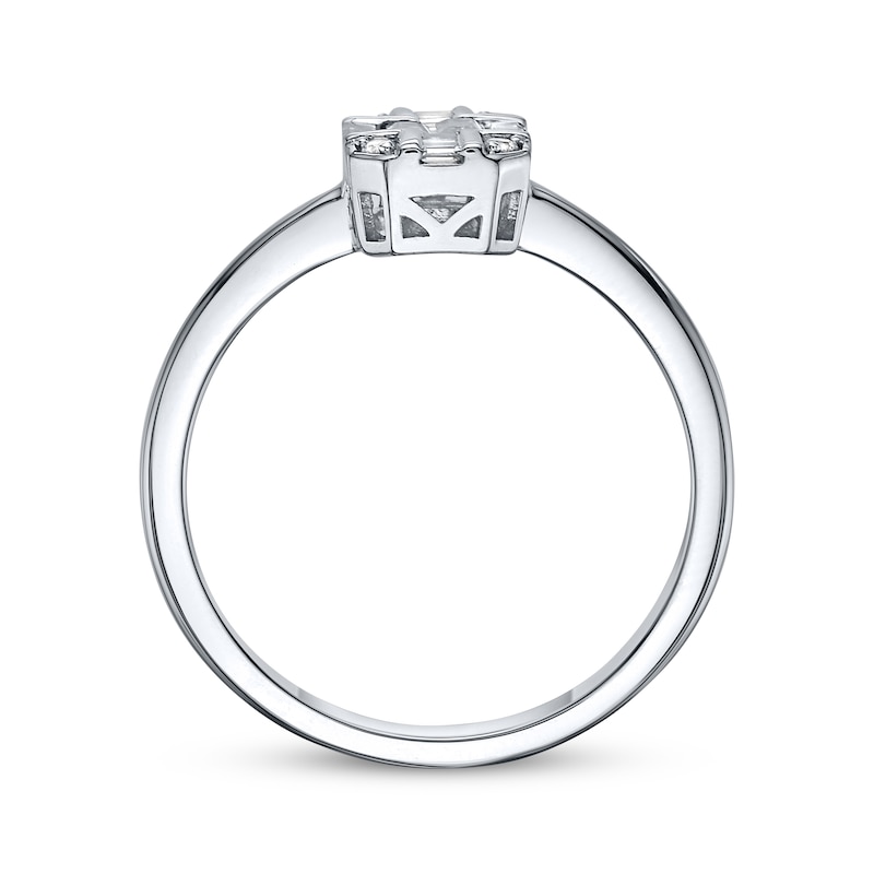 Main Image 3 of Multi-Diamond Octagon Ring 1/5 ct tw Sterling Silver