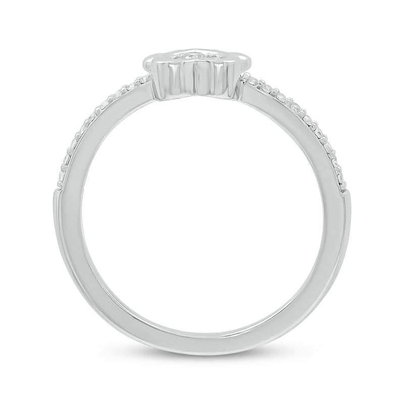 Main Image 3 of Diamond Paw Print Ring 1/6 ct tw Sterling Silver