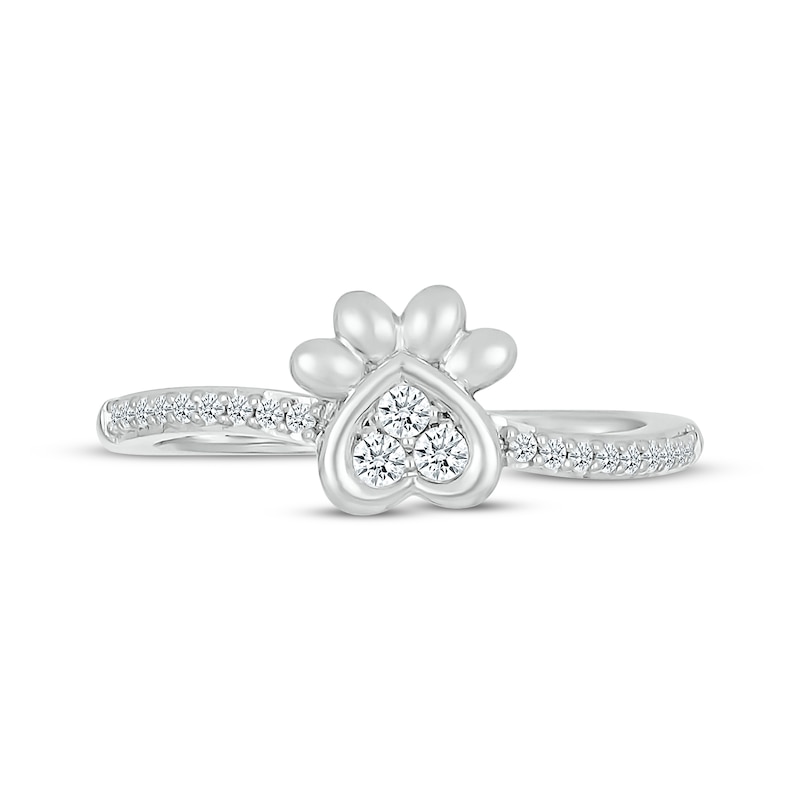 Main Image 4 of Diamond Paw Print Ring 1/6 ct tw Sterling Silver