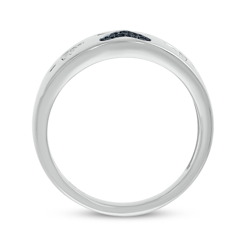 Main Image 3 of Black & White Diamond Paw Print Ring 1/20 ct tw Sterling Silver